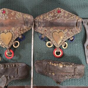 Vintage Leather Horse Tack with Brass Accents